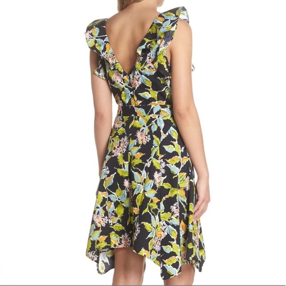 PAIGE Meera Ruffle Fit & Flare Dress Kona Floral Size Small - Picture 8 of 10
